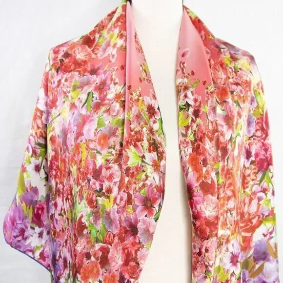 Silk floral print over size‎ scarf